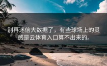 别再迷信大数据了，有些球场上的灵感是<strong>云体育入口</strong>算不出来的。