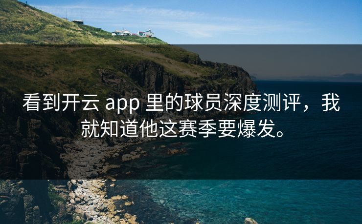 看到开云 app 里的球员深度测评，我就知道他这赛季要爆发。